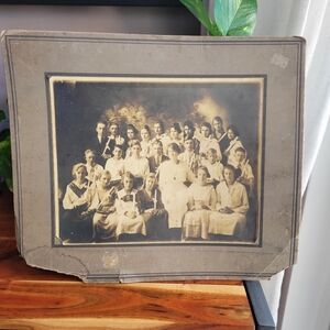 Antique Cabinet Card Sepia Photo Graduation 1920's Professional Pic H 12" W 14"